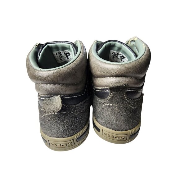 Geox Leather Booties Gray Blue Black Boys Size 11 - Picture 5 of 12